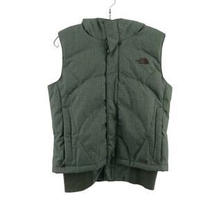 The North Face Olive Insulated Zip-Up Hooded Puffer Vest Women's Medium Preowned